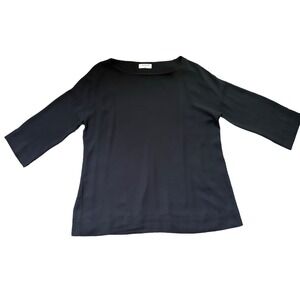 ARITZIA BABATON Black Pullover Top Blouse Lagonlook Lined 3/4 Sleeve Poly Size 1